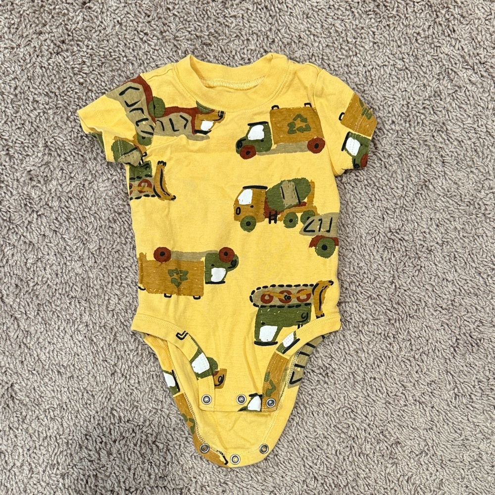 Carter's Yellow and Red Construction Rompers! - Picture 2 of 11